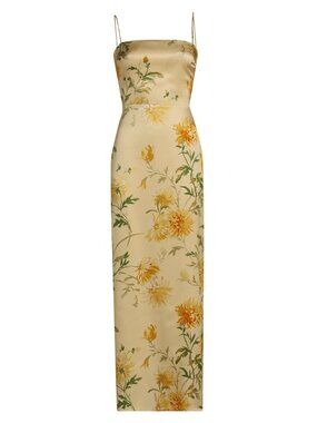 reformation niamh cap-sleeve open-back silk maxi dress Reformation Niamh Cap-Sleeve Open-Back Silk Maxi Dress In Brown - 30% Off